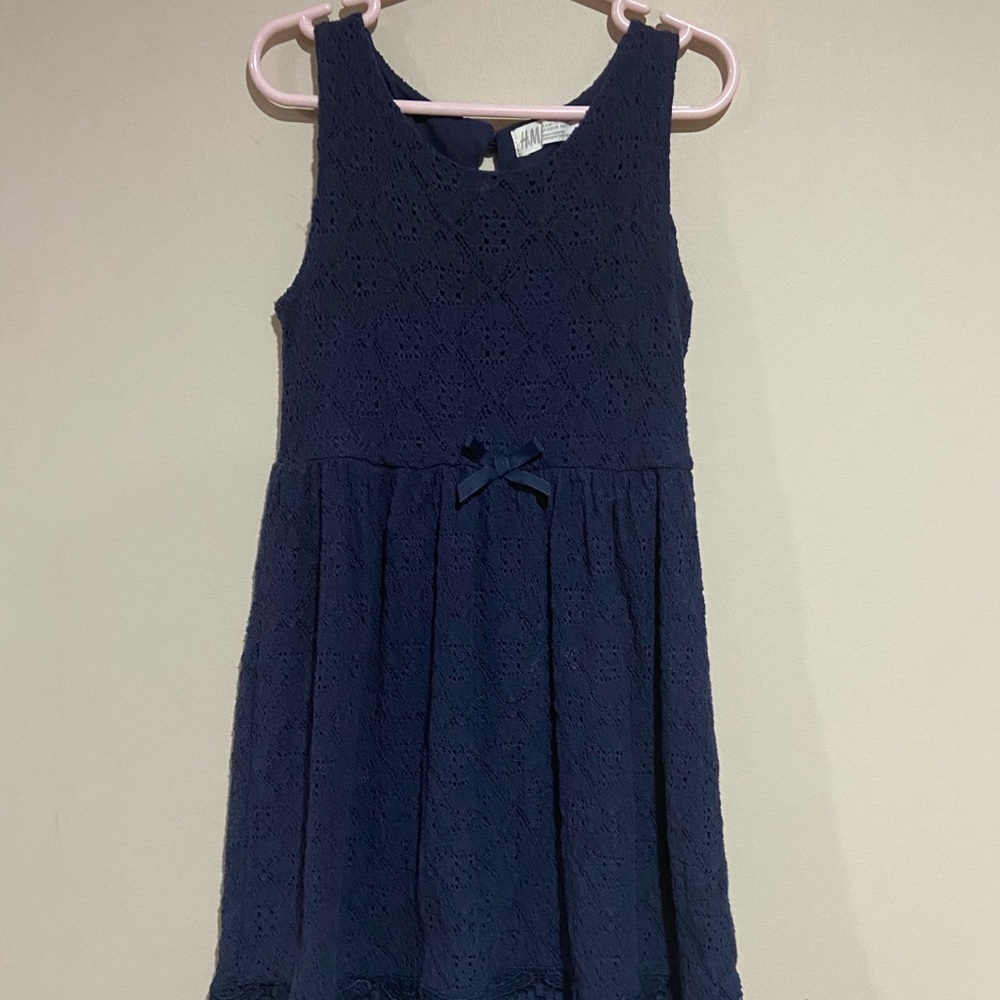 H&M Girls Size 6-8 Blue Dress